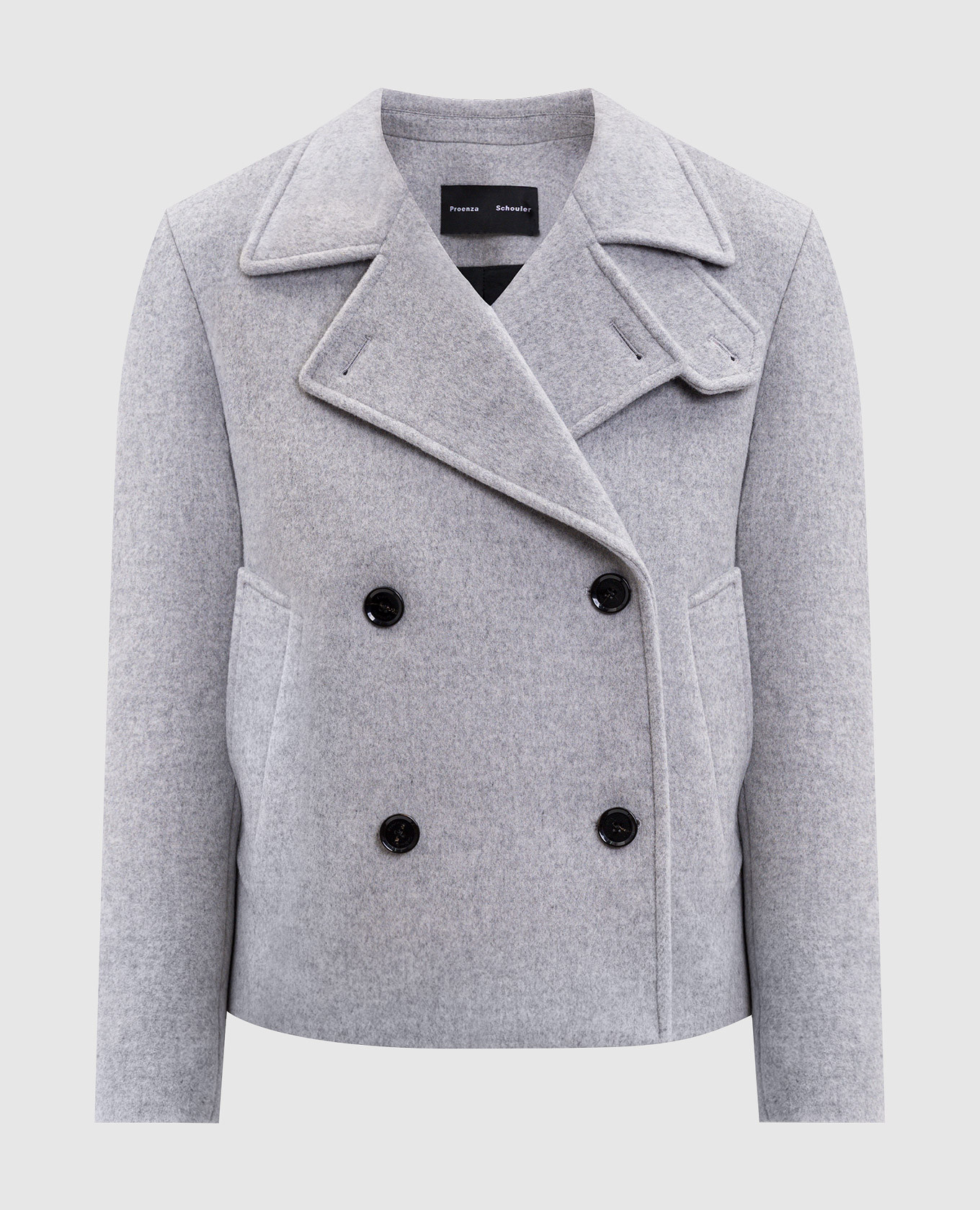 

Nola grey double-breasted cropped coat with wool and cashmere PROENZA SCHOULER