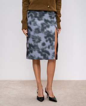 Philosophy di Lorenzo Serafini Green skirt in an abstract print A01175737