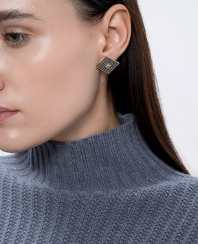 Peserico Silver earrings with a monil chain E35436C0CC373