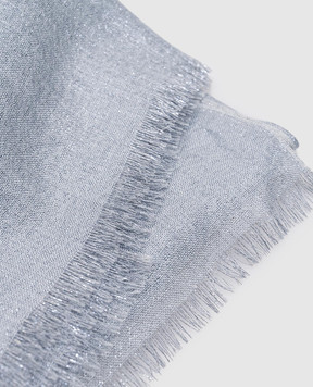 Brunello Cucinelli Blue stole with cashmere and silk with lurex MSCDAR097