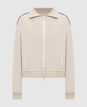 Brunello Cucinelli Beige sports jacket with contrast tape ML946FB716