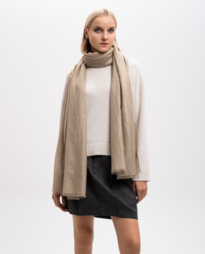 Brunello Cucinelli Brown stole with cashmere and silk with lurex MSCDAR097