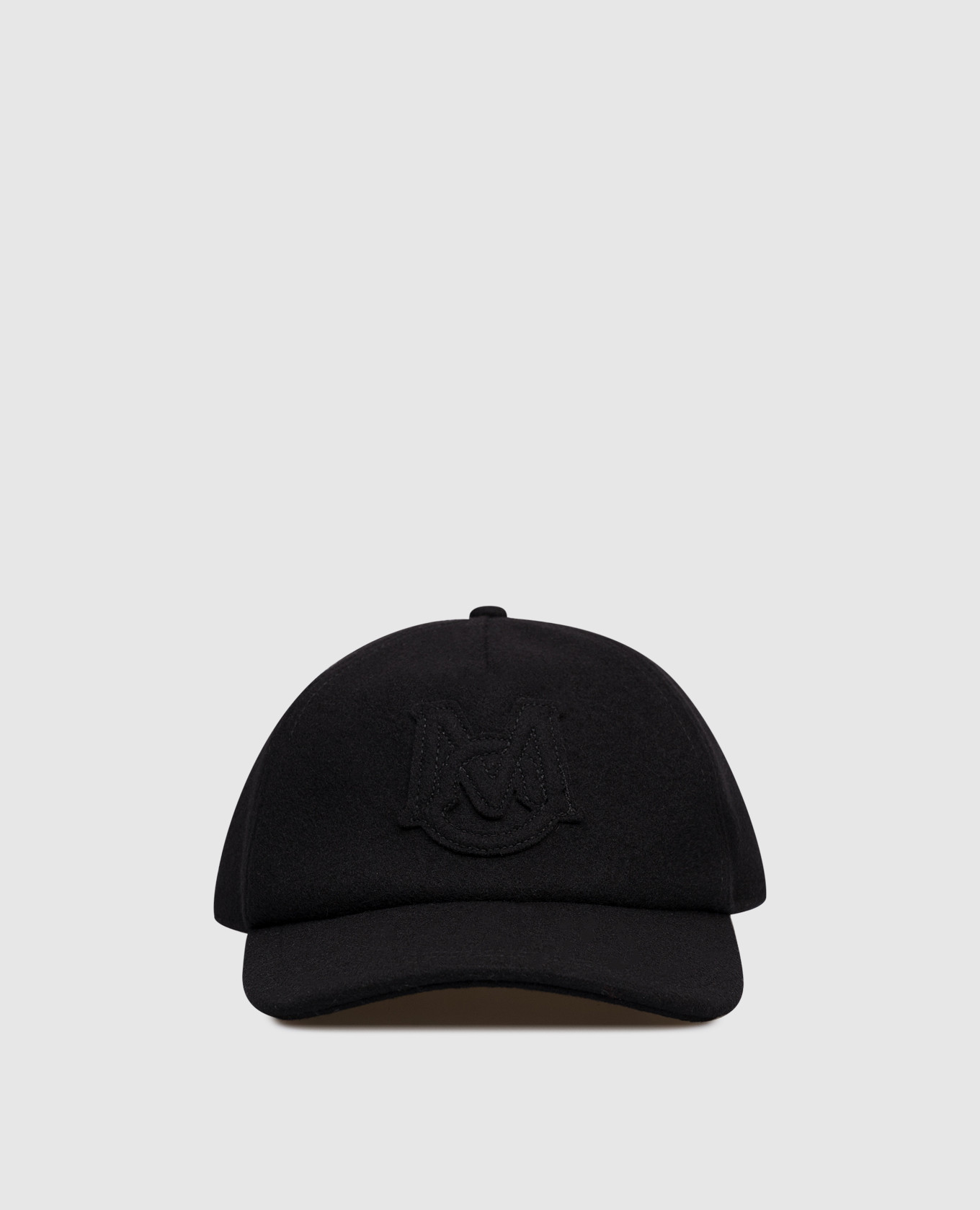 

Black wool cap with monogram logo Moncler