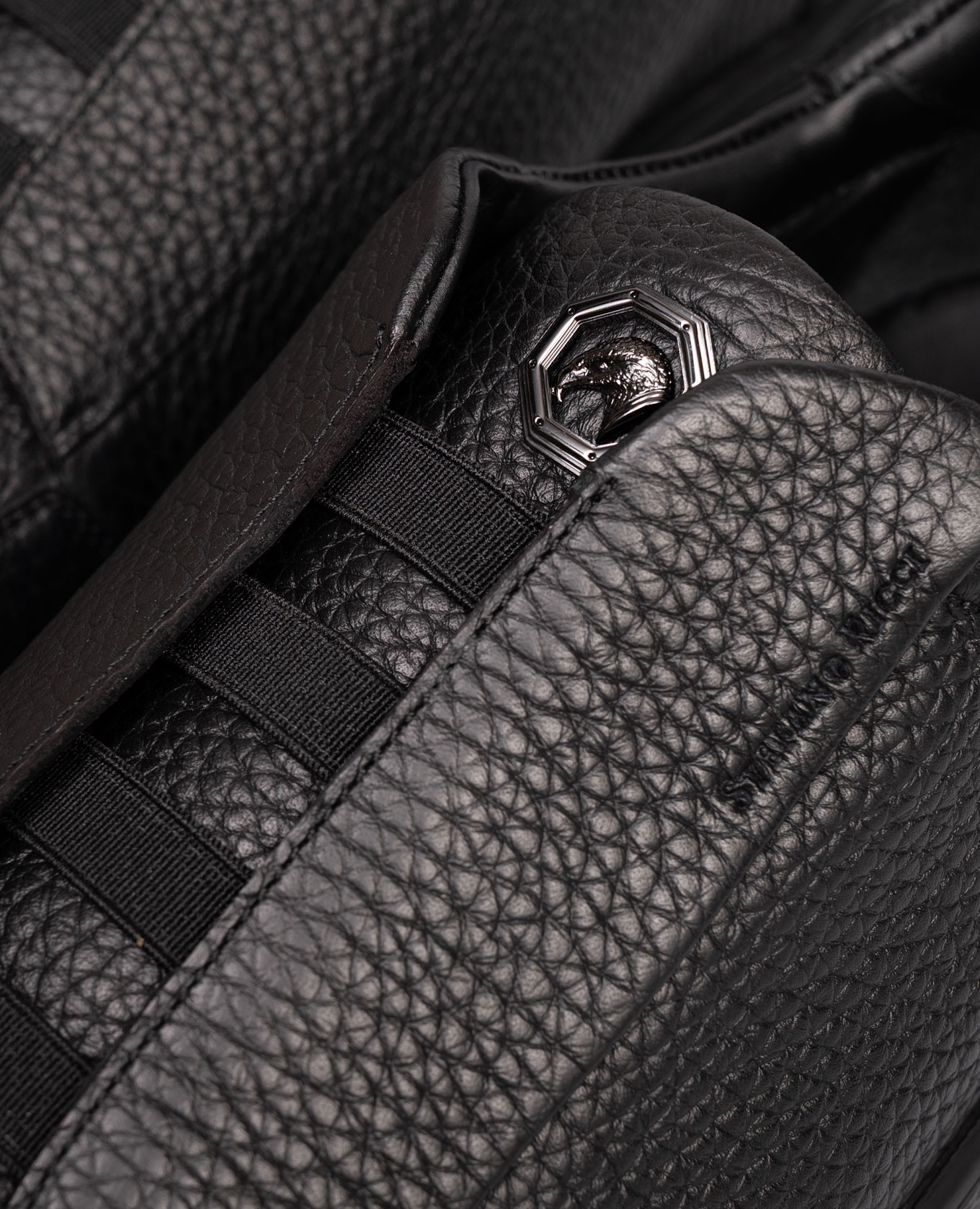 

Black leather sneakers with emblem Stefano Ricci