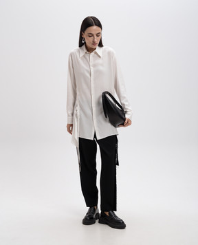 Y`S Yamamoto White blouse with lacing YOB13200