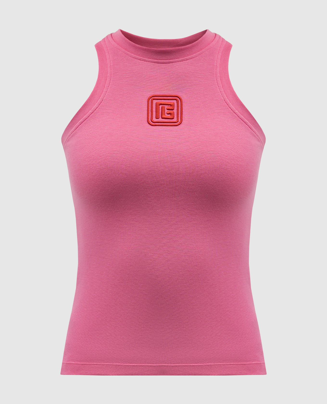 

Pink top with logo emblem embroidery Balmain