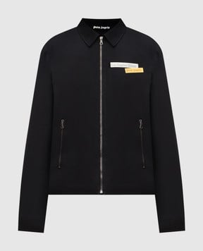 Palm Angels Black jacket with print PMEA295F25FAB001