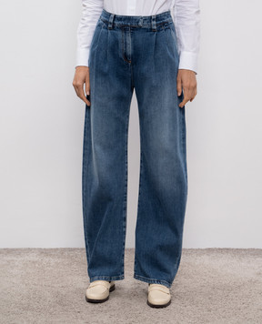 Brunello Cucinelli Blue jeans with a worn effect MB114P4023