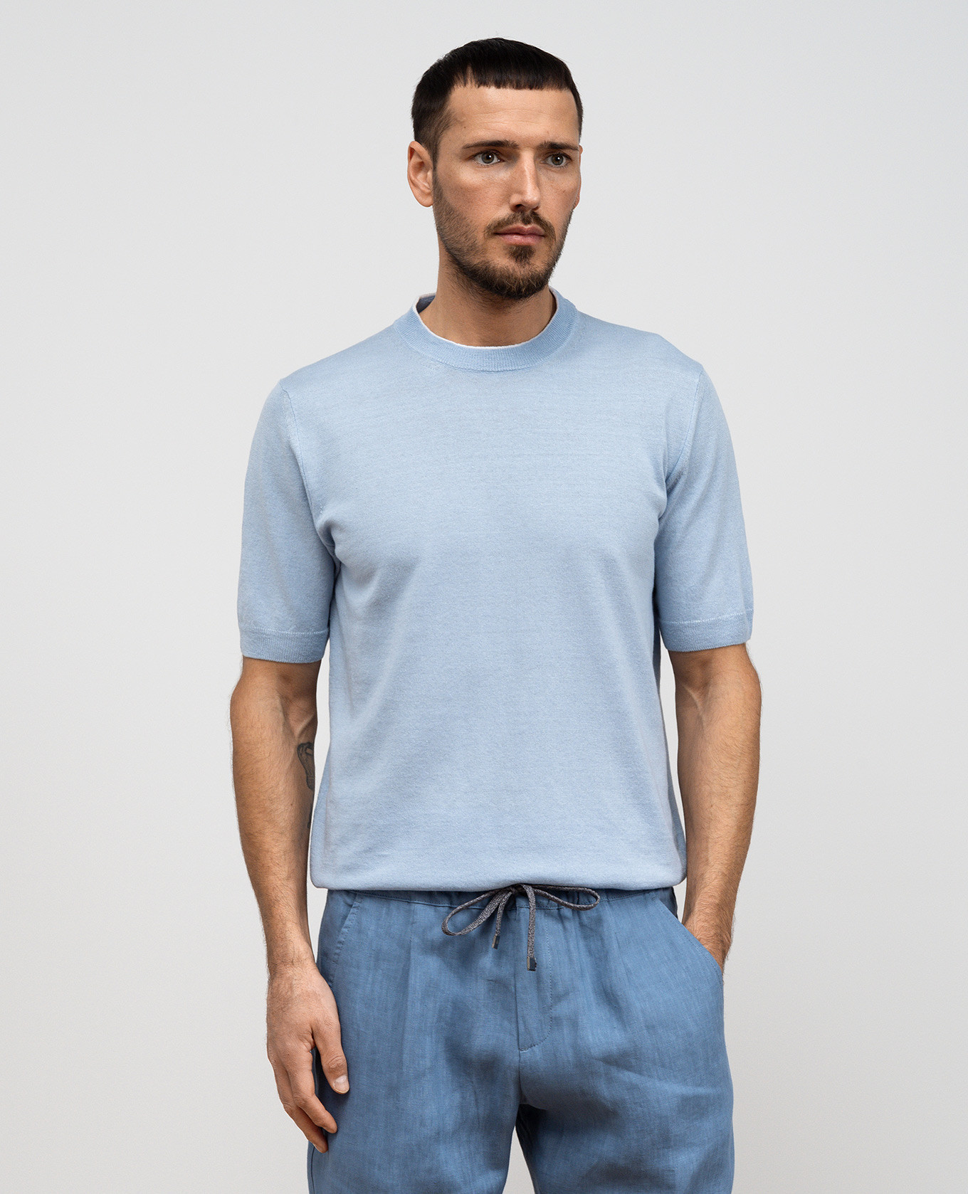 

Blue linen t-shirt Cashmere&Whiskey, Light blue