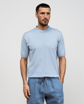 Cashmere&Whiskey Blue linen t-shirt MU9322318455R