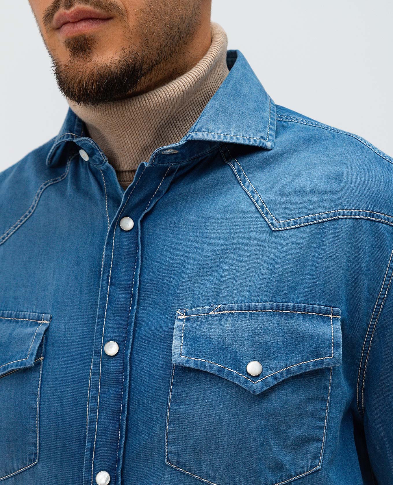 

Blue denim shirt Brunello Cucinelli