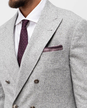 Brunello Cucinelli Purple double-sided checkered silk pachet MI8800091