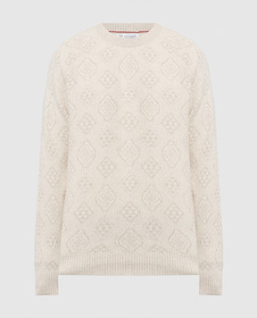Brunello Cucinelli Beige sweater with wool in a pattern MSO708500