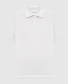 Peserico White striped polo shirt S06169J003044