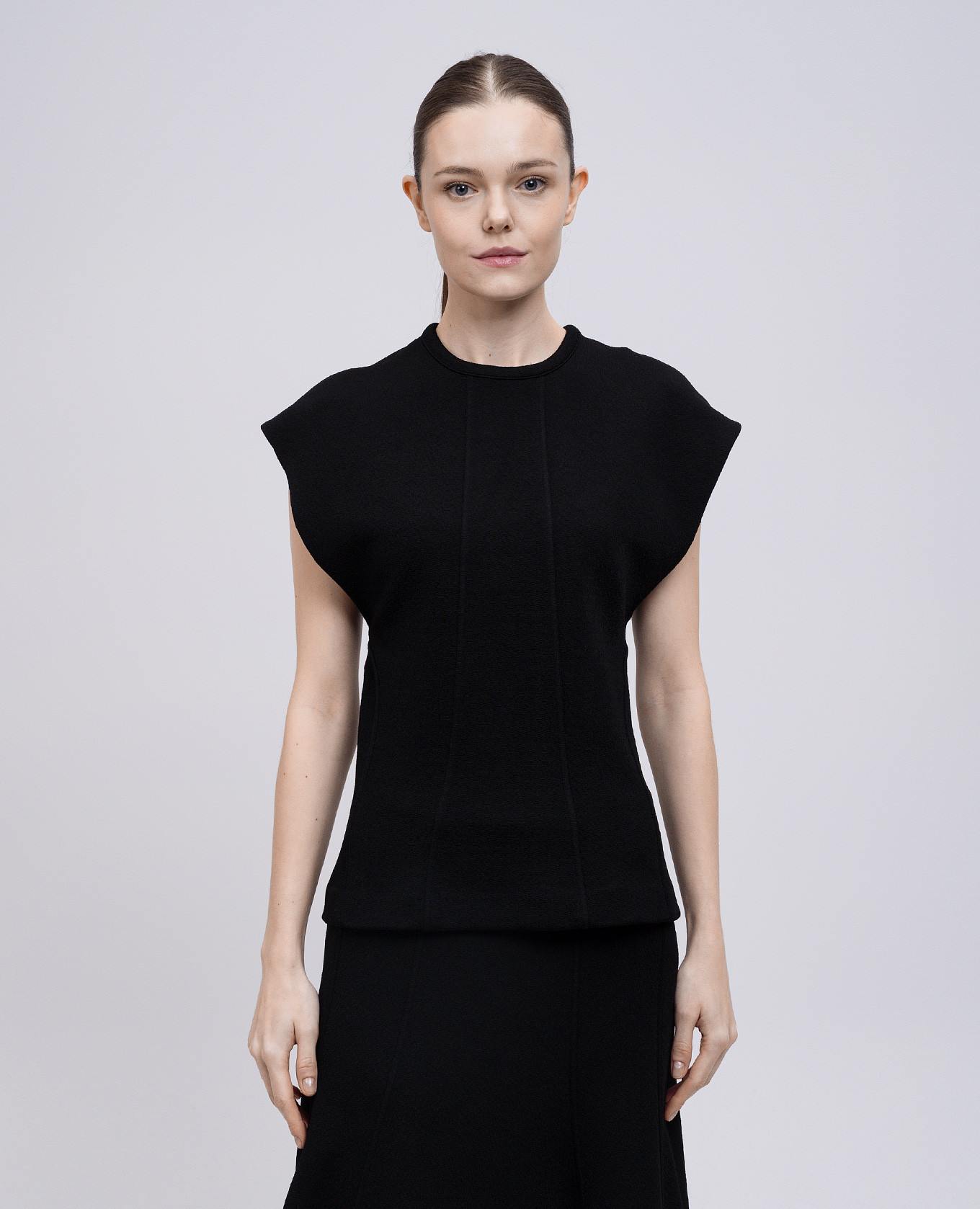 

Black top with accent stitching Jil Sander