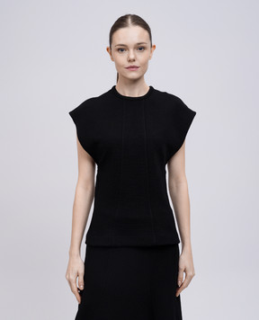 Jil Sander Black top with accent stitching J02NC0264J20232