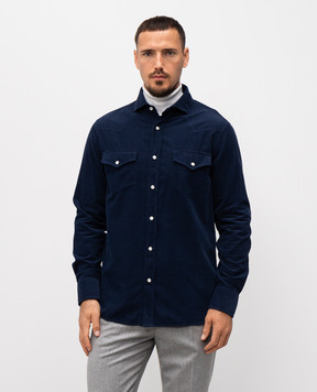 Brunello Cucinelli Blue corduroy shirt ML6884008