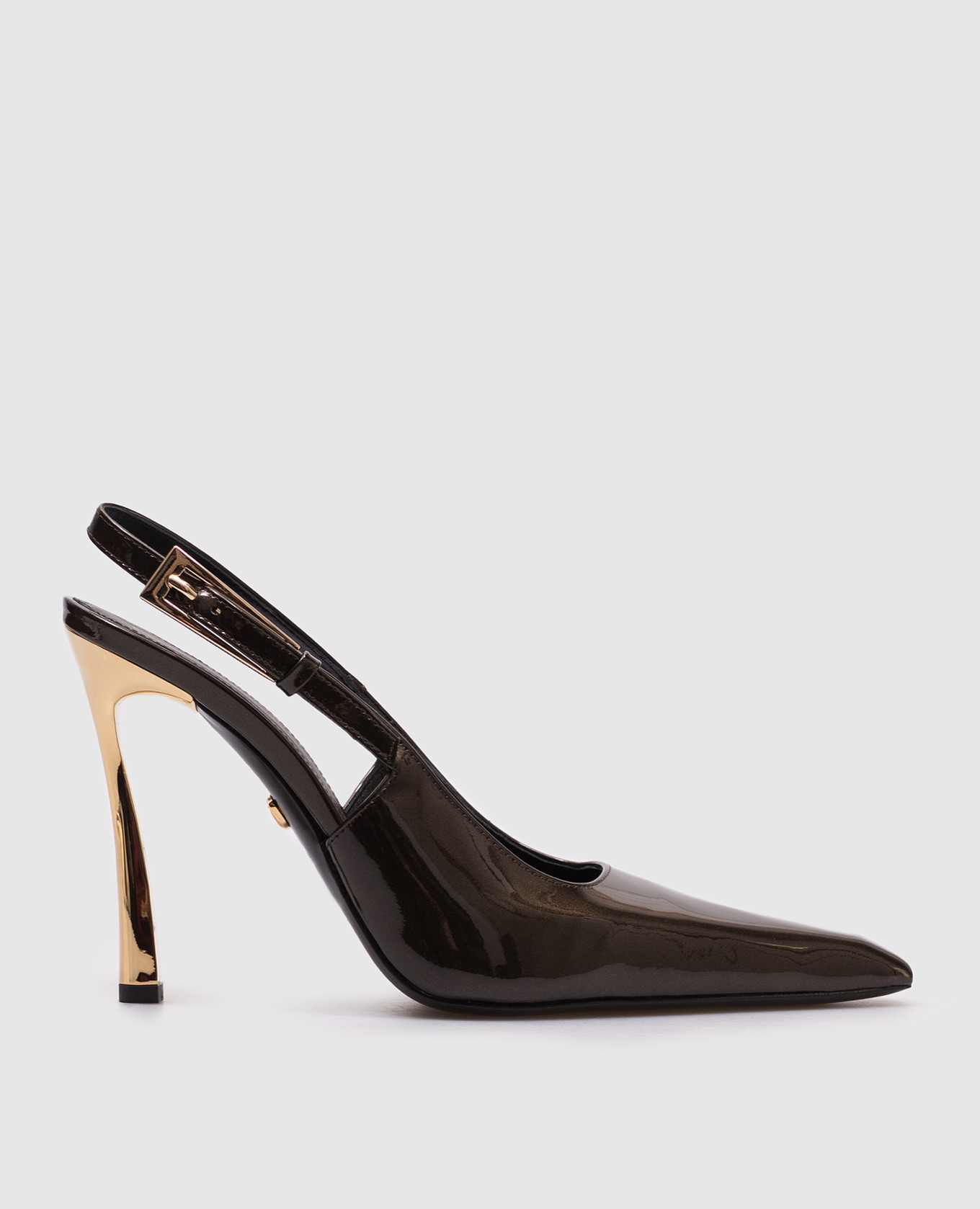 

Khaki patent leather slingbacks Babe Pay Pls