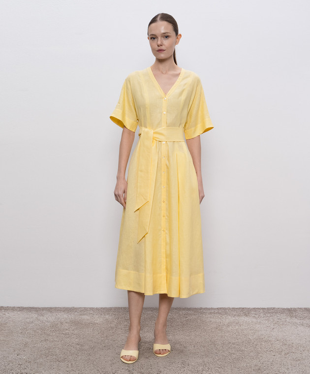 Max Mara Weekend ASSENZI yellow linen shirt dress ASSENZI1234