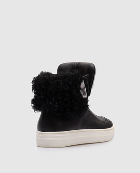 Fendi Children's black leather high-tops JMR1023335