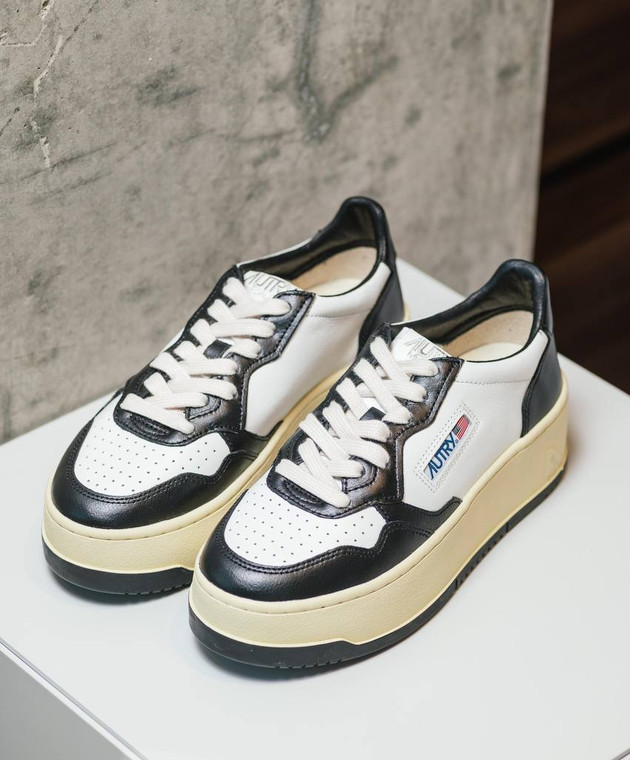 スニーカー AUTRY PTLWWB01 Sneakers Medalist Platform In Pelle Bianca E Autry Medalist Platform Sneakers In White And Platinum Leather
