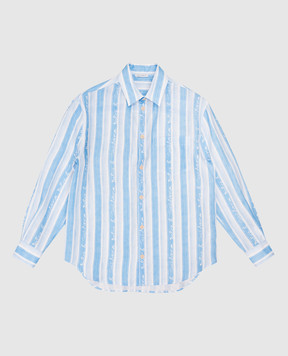 Dolce&Gabbana Children's blue striped linen shirt L44S26FS4HU812+