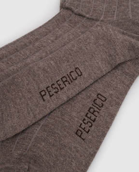 Peserico Brown wool knee-high boots R74024C0CC649