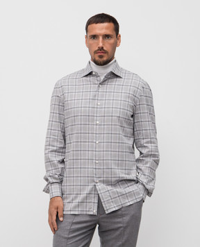 ISAIA Gray checkered shirt IM10TCC9903