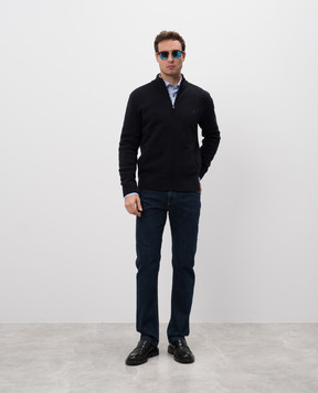 Florentino Black cardigan with wool 224412420610
