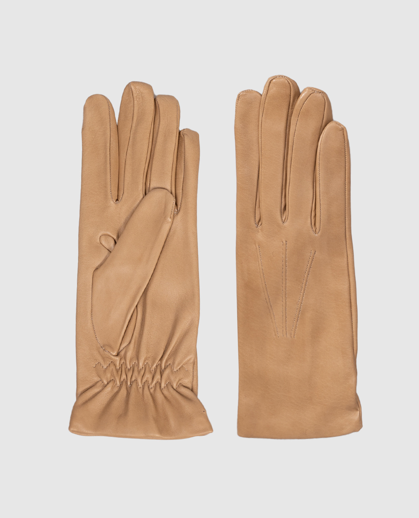 Beige leather gloves Babe Pay Pls