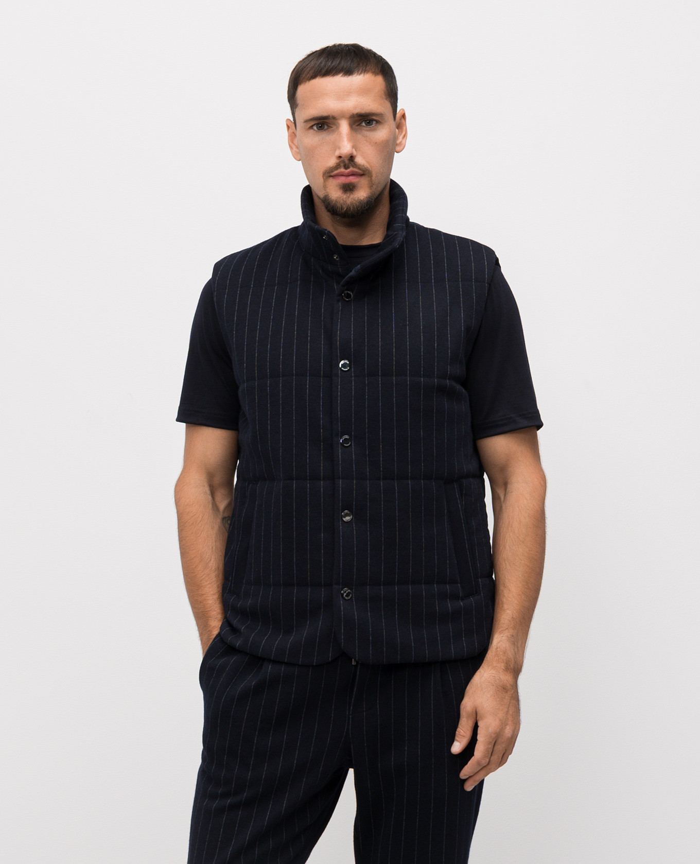 

Blue striped wool vest CAPOBIANCO