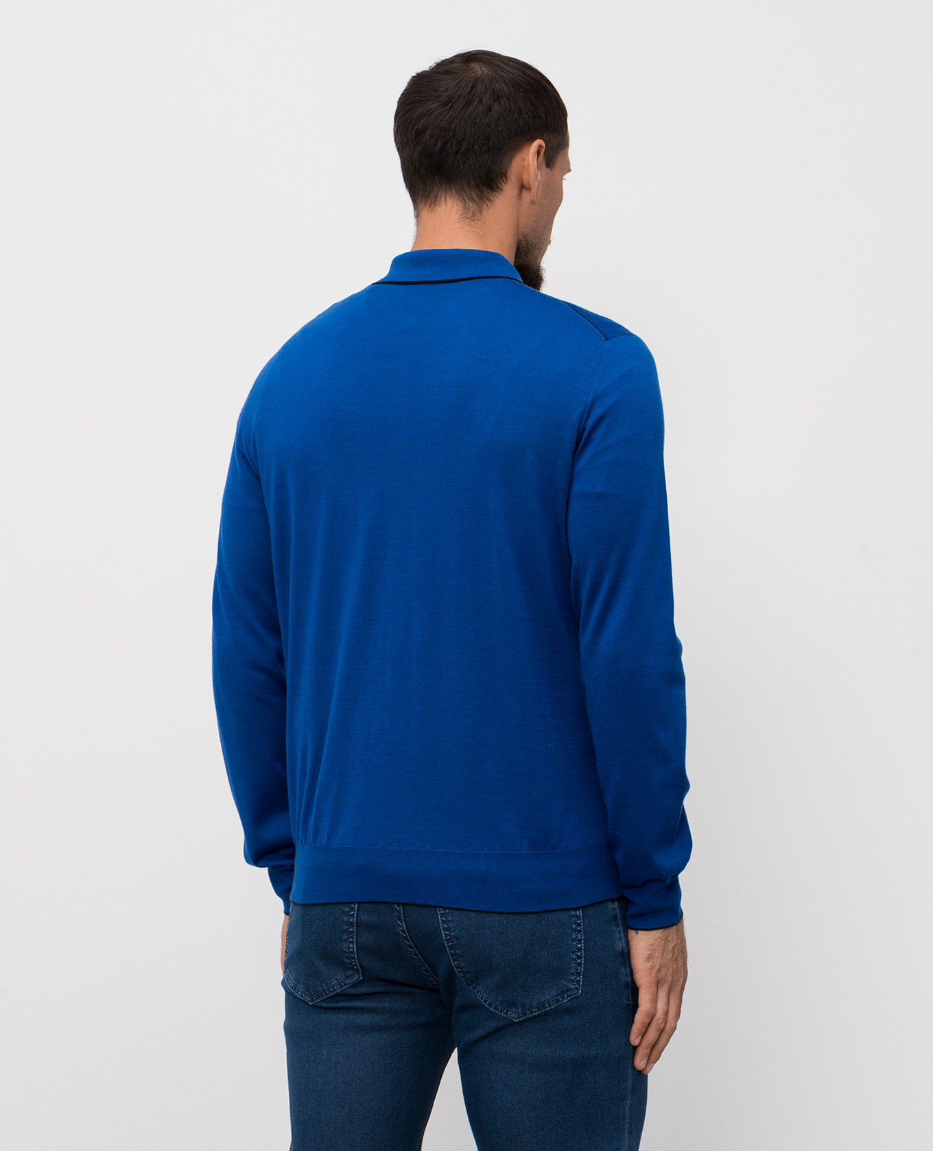 

Blue wool, silk and cashmere polo shirt Stefano Ricci