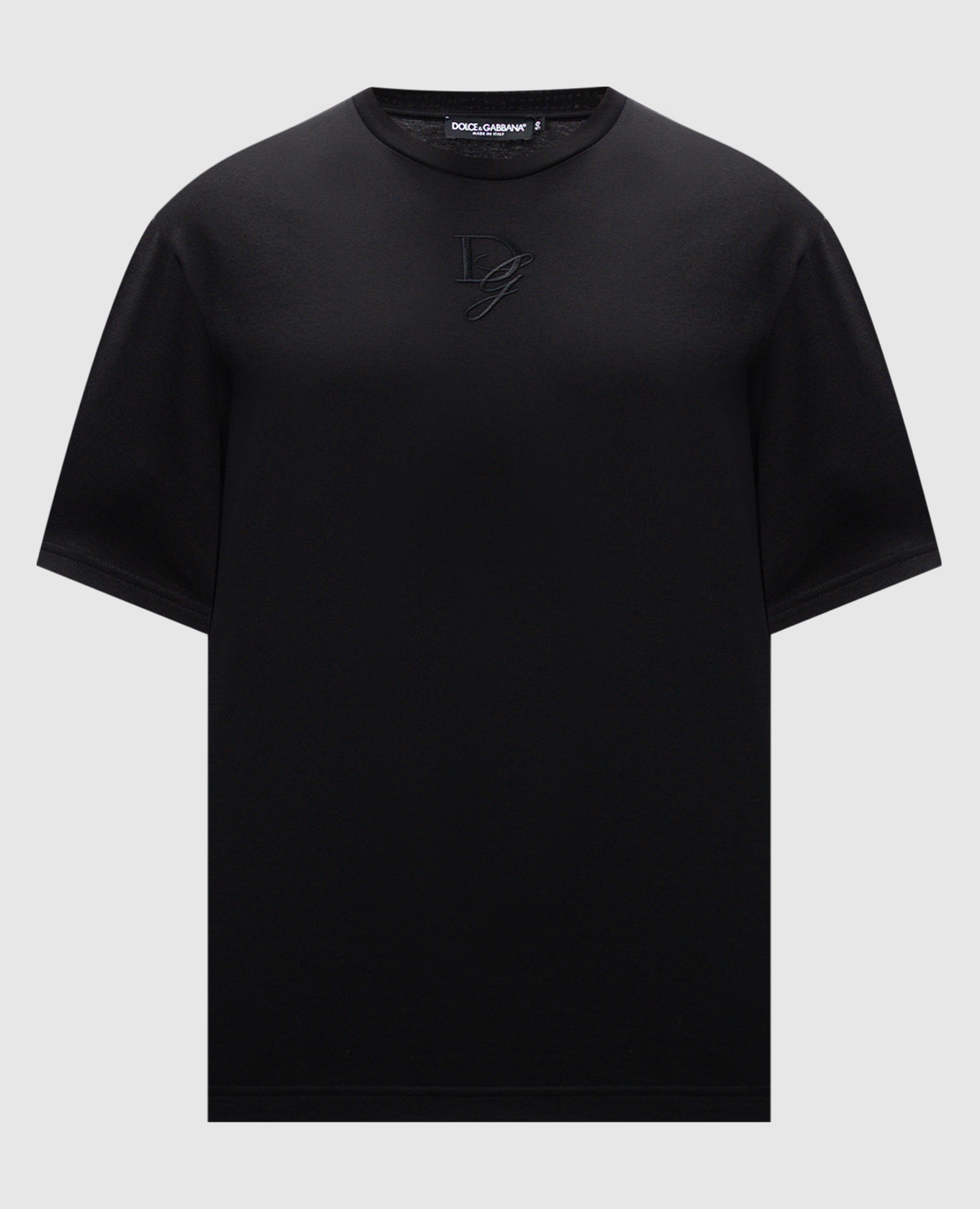 Black t-shirt with dg logo embroidery dolce&gabbana