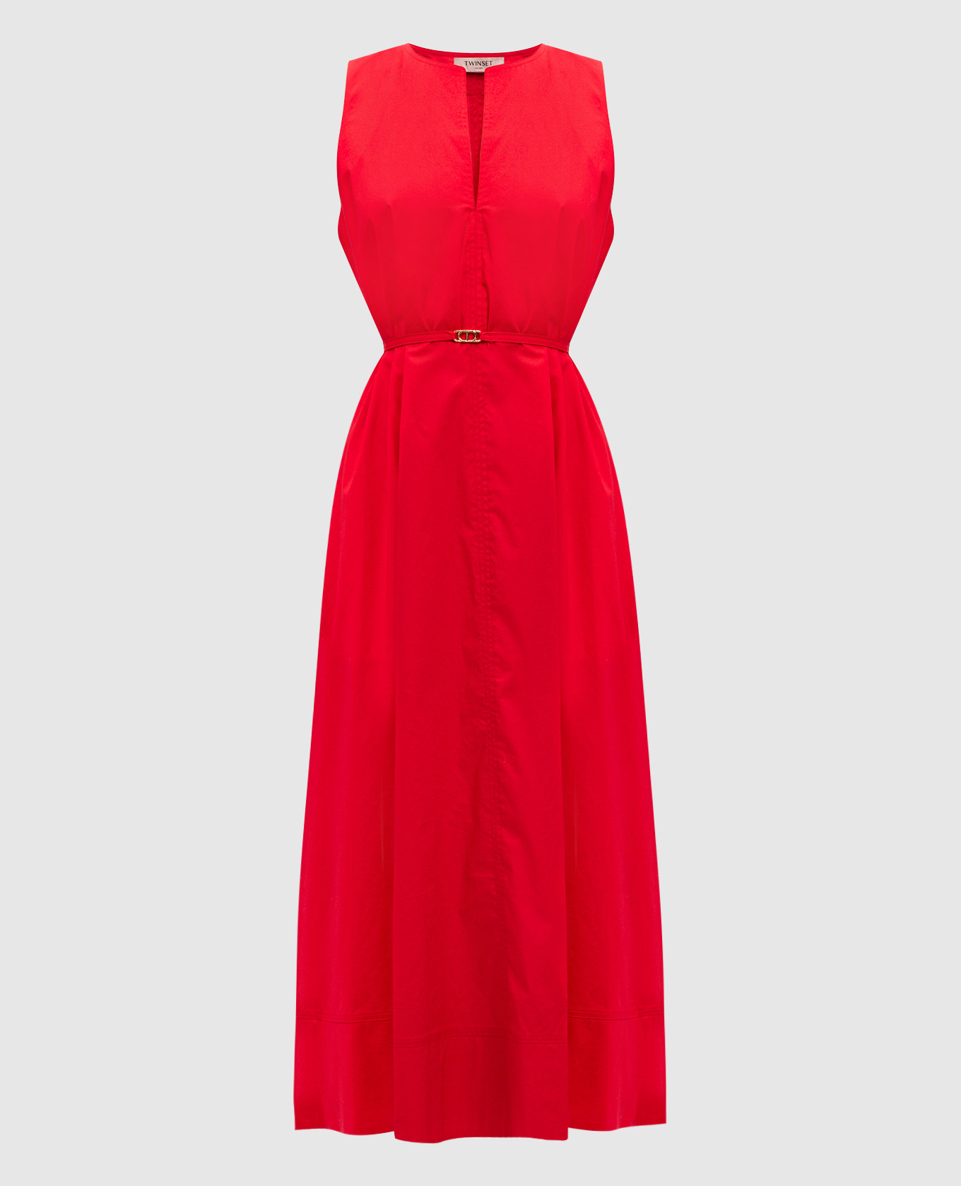 

Red midi dress with logo Twinset