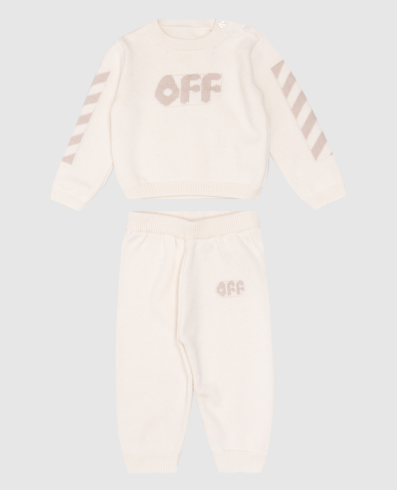 

Baby beige wool suit with logo pattern Off-White, Бежевый