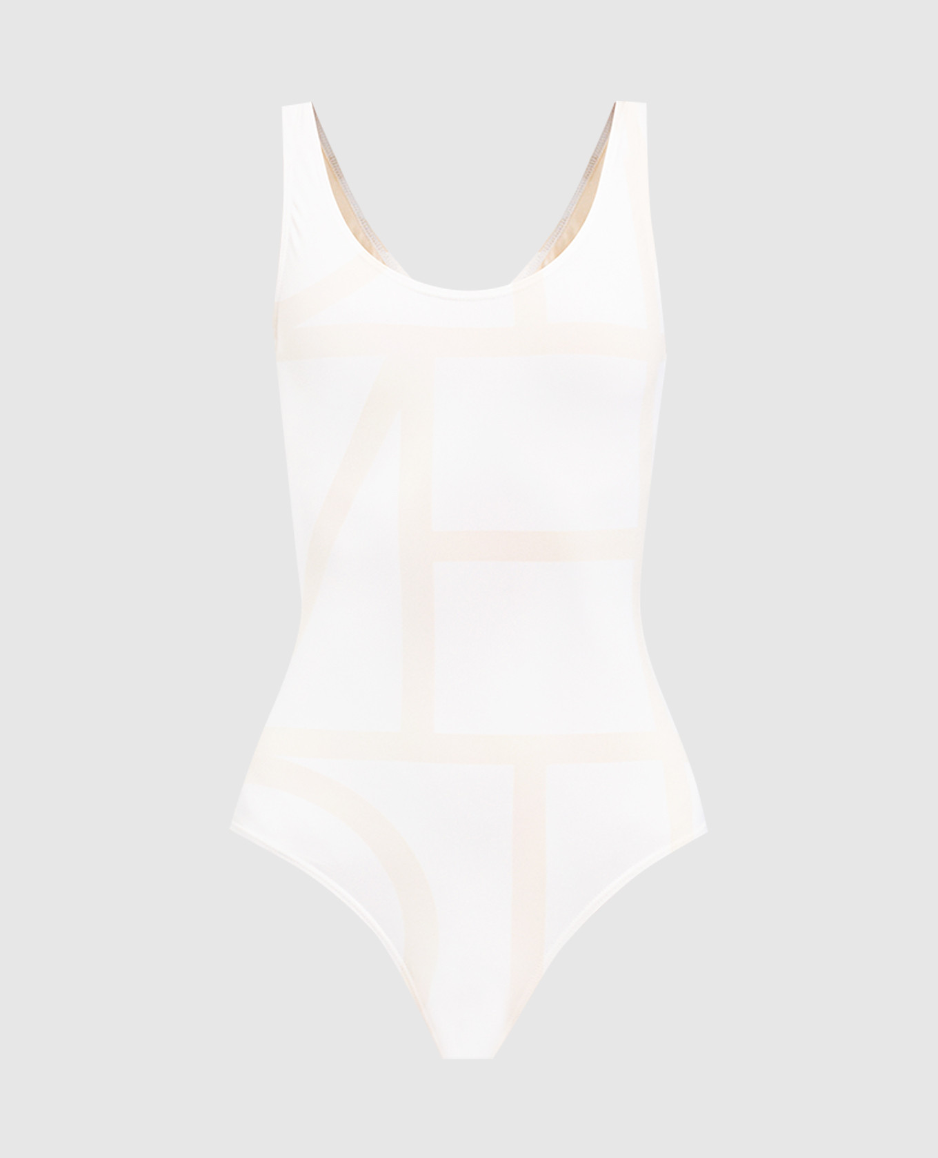 

Beige swimsuit with monogram logo print Toteme