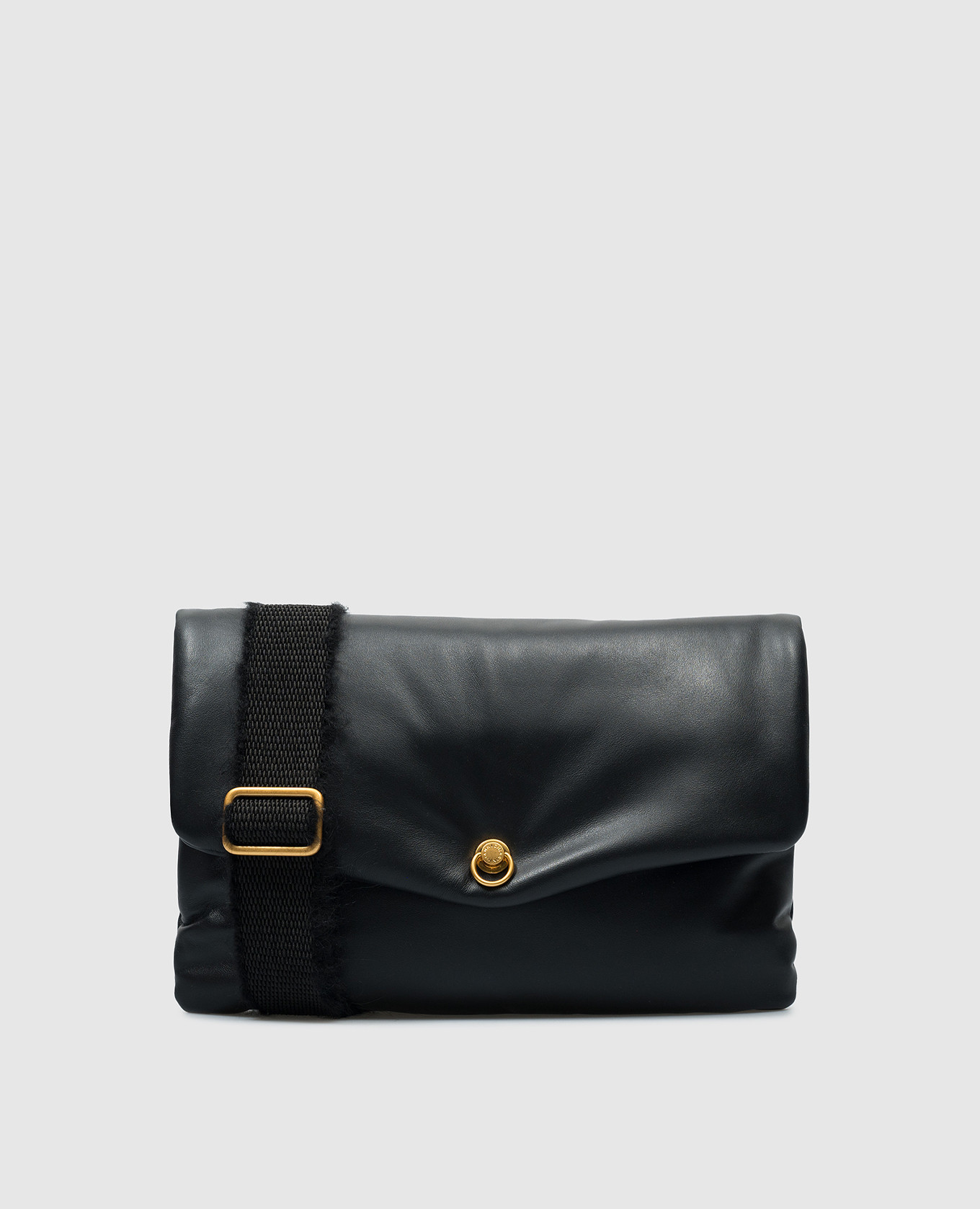 

Mirea black leather messenger bag with logo Gianni Chiarini, Черный