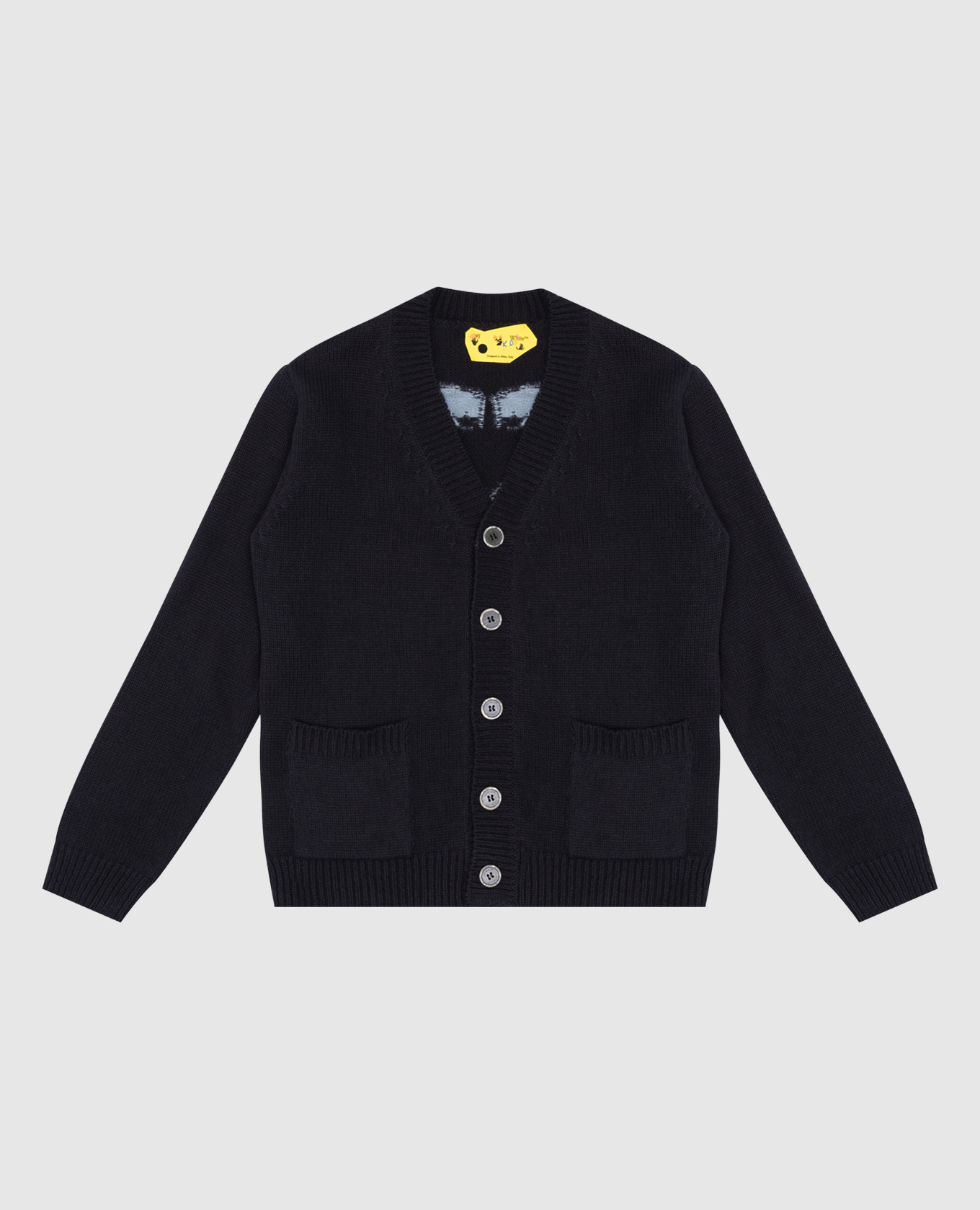 

Children's black wool cardigan with contrasting logo Off-White