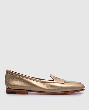 Santoni Gold leather loafers WUNY71031SA4SLLX