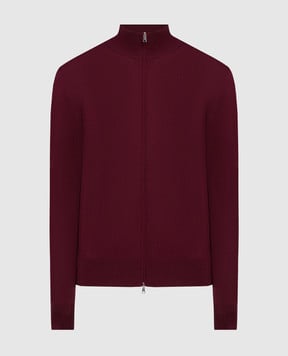 Cashmere&Whiskey Burgundy cardigan with silk and cashmere FS08