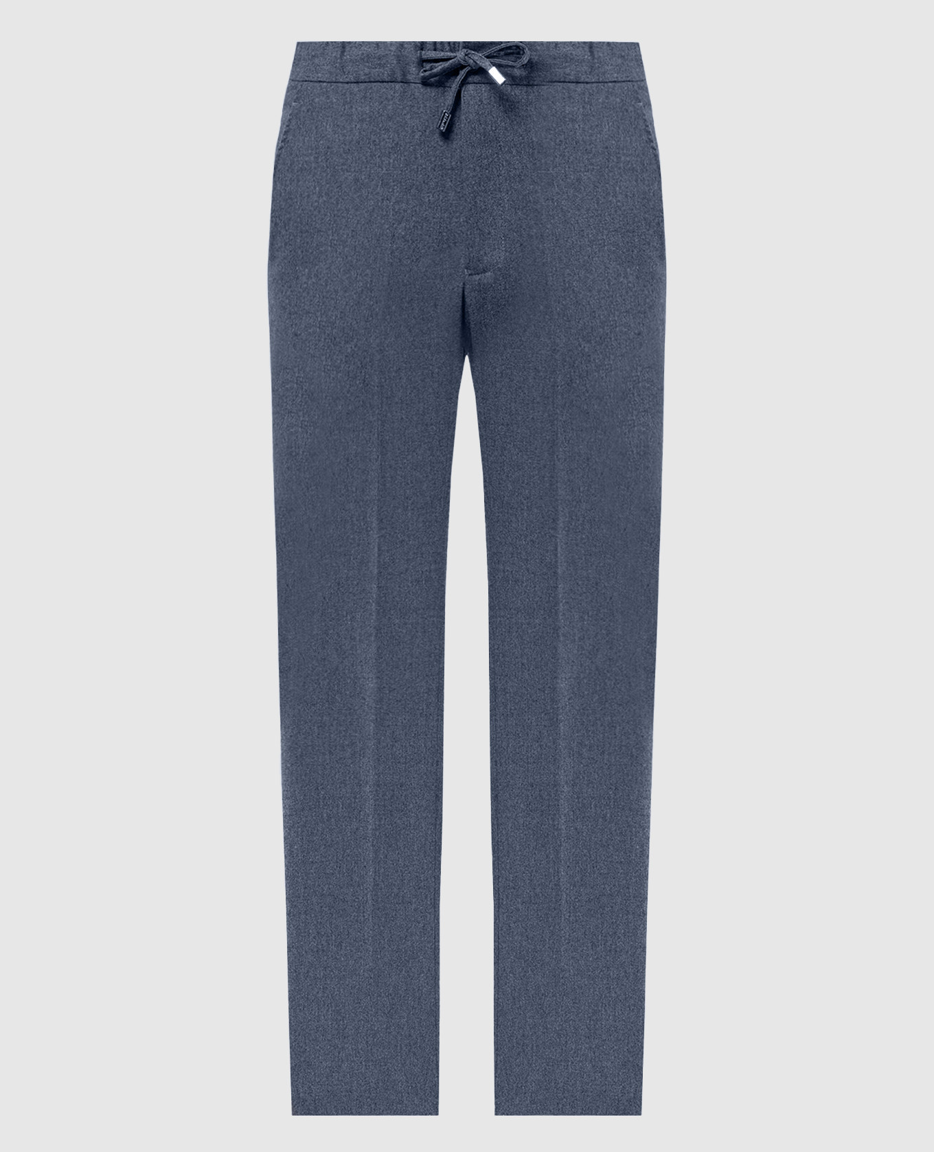 

Blue wool trousers with logo engraving Enrico Mandelli