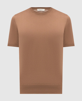 Cashmere&Whiskey Beige silk and cashmere T-shirt FS03