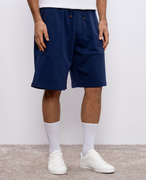 Brunello Cucinelli Blue shorts with contrast trim MW8633317G