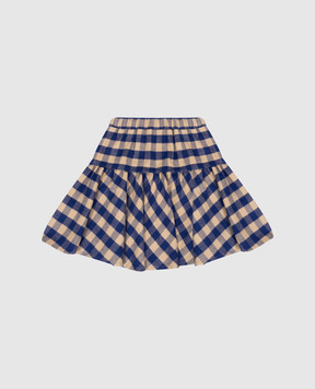 Etro Children's plaid skirt with embroidered Pegaso logo emblem GV7A10Z24521214