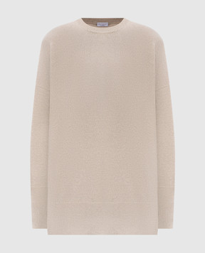 Brunello Cucinelli Beige cashmere sweater with monil chain M12707300