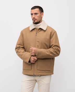 Peserico Brown jacket with wool R522472188A