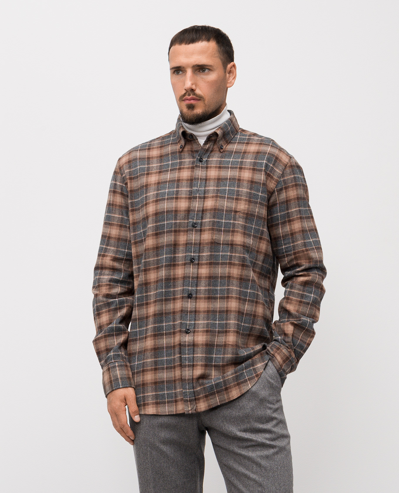 

Brown checkered shirt Slowear