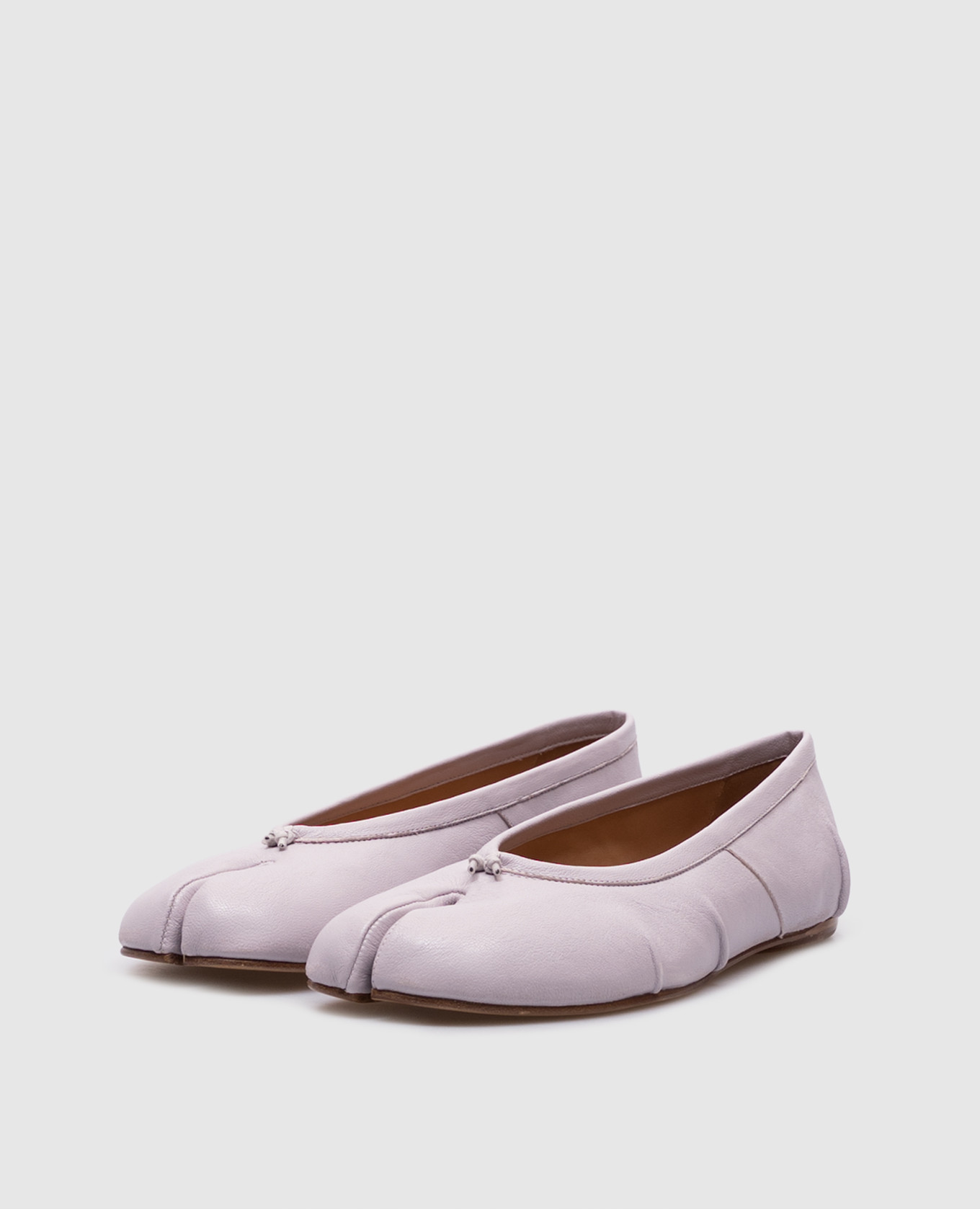 

Purple leather ballet flats with Tabi cutout Maison Margiela, Violet