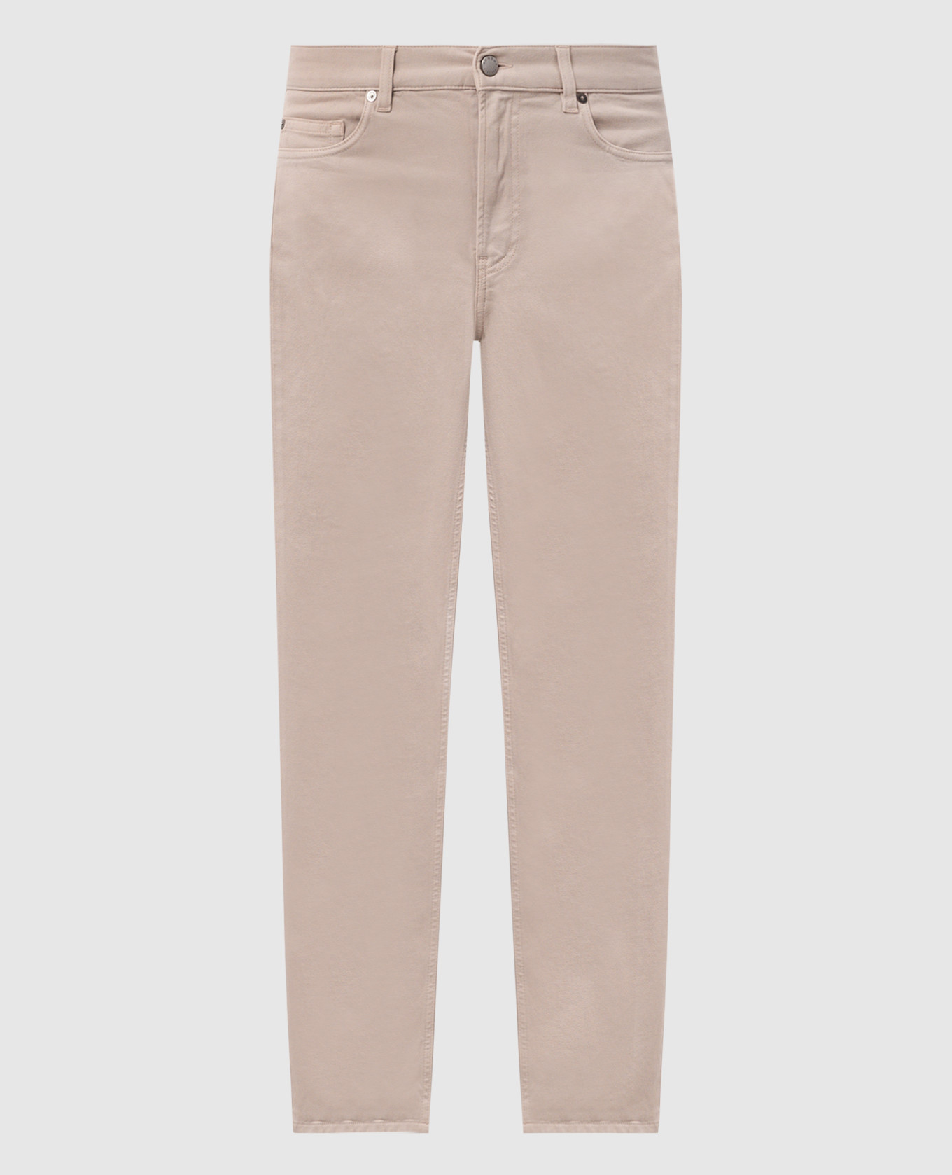 

Beige jeans with logo patch Agnona