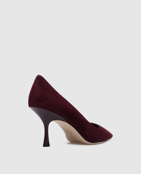 Stuart Weitzman NAOMI 75 maroon suede boat shoes SI418